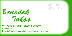 benedek tokos business card